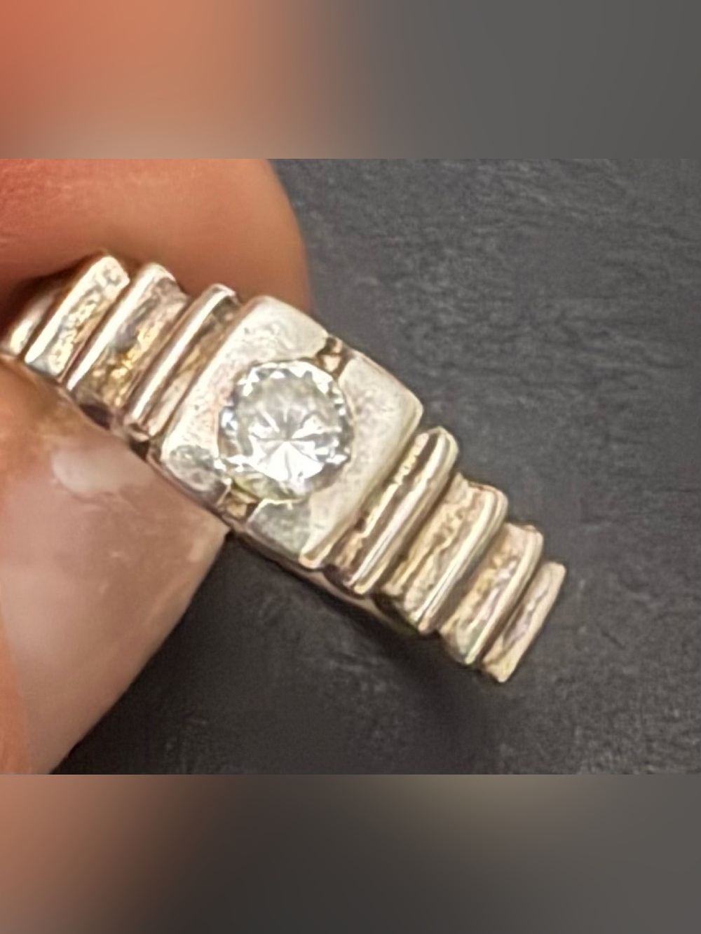 Elegant Women’s Gold-Tone Ring with Clear Stone